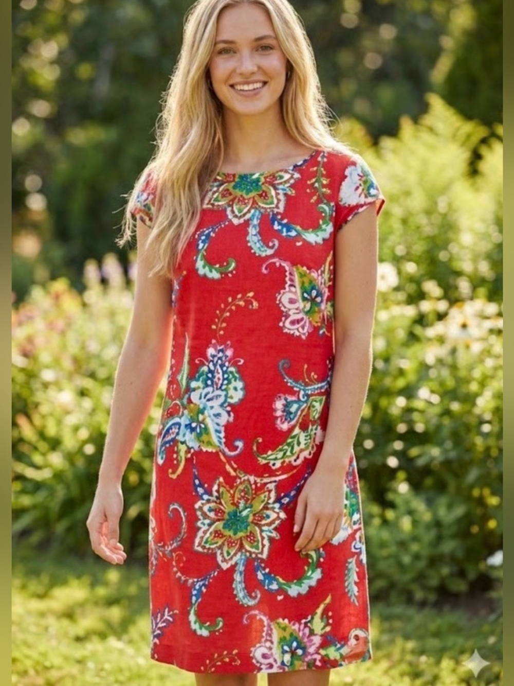 Ralph Lauren Linen Paisley Voile Dress
